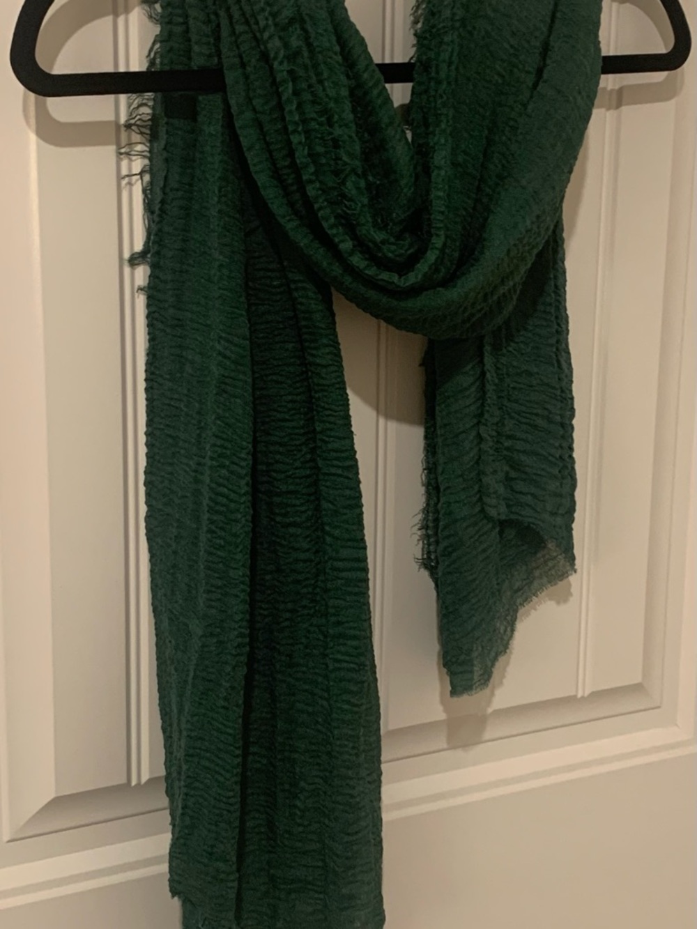 Lightweight Deep Forest Green Textured Scarf